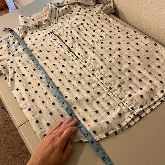 Maeve X Anthropologie White Embroidered Button Front Lightweight Shirt Size 10 - Picture 11 of 15